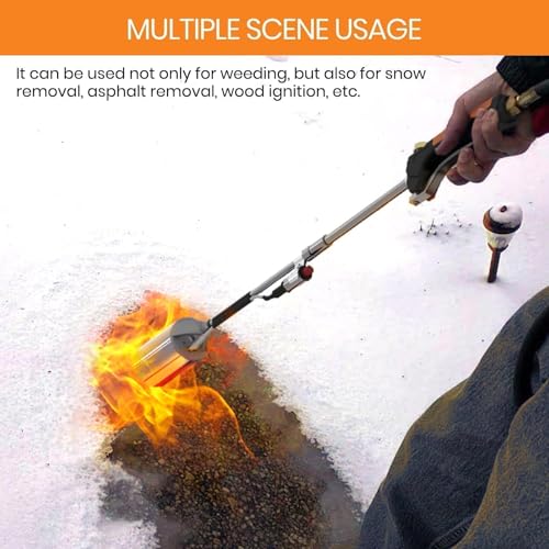 CALPOSE Propane Torch Weed Burner, Propane Weed Torch High Output 400,000BTU with 12FT Hose, Weed Torch with Flame Control and Button Igniter for Garden Wood Roofing Snow Road Charcoal Start by CALPOSE - Image 5