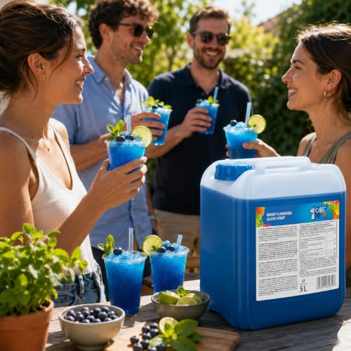 ONE SLUSH Blueberry Syrup 5 L – Concentré de sirop à la Myrtille pour machines à granita | Granita, boissons glacées, distributeurs de boissons et restauration met Kajal Sticker – vue 5