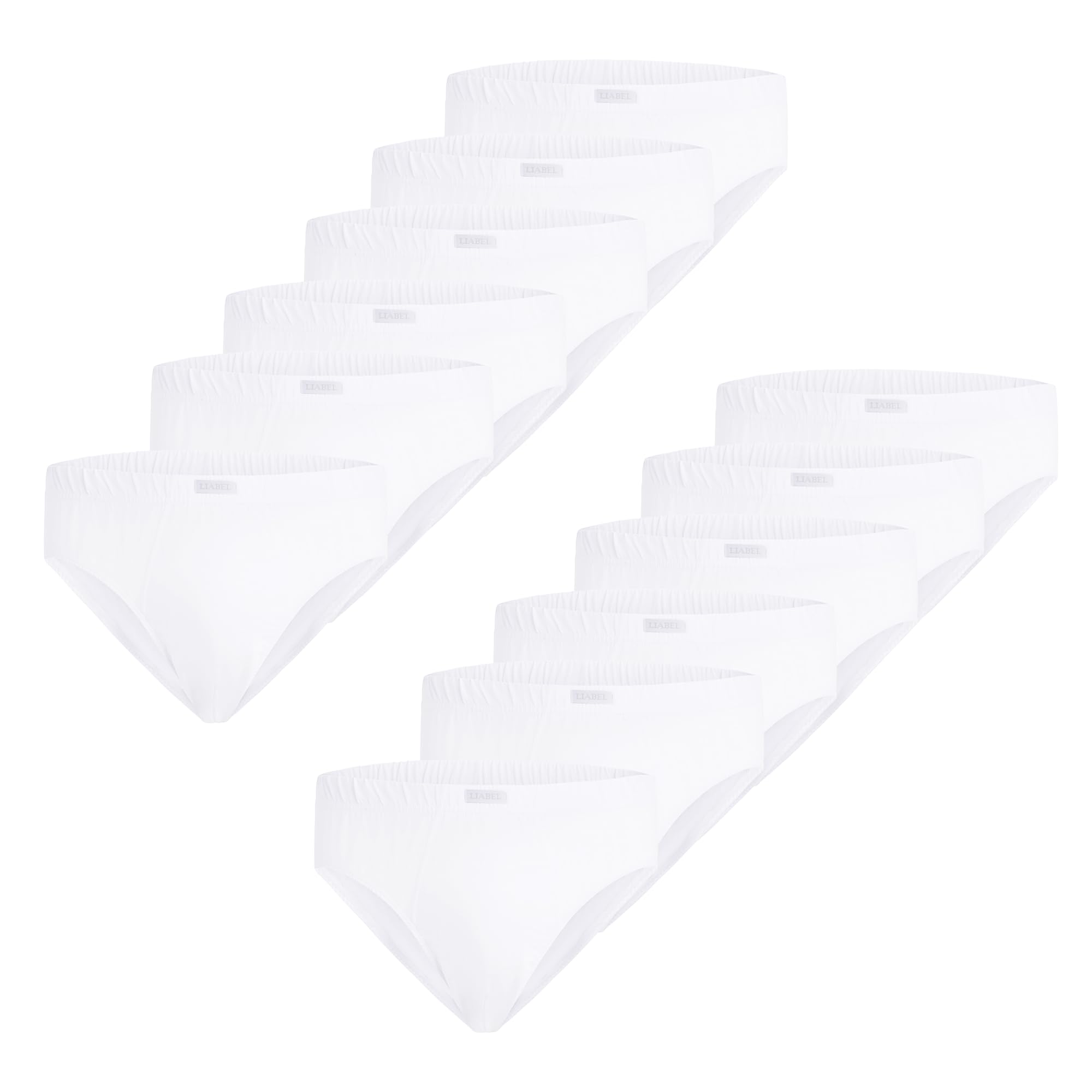 LIABEL Slip Uomo in Cotone Elasticizzati (Pacco da 6 e da 12 Paia), Traspiranti, Ipoallergenico Cuciture Rinforzate Underwear – Mutande Intimo Confortevole Certificato Oeko-Tex