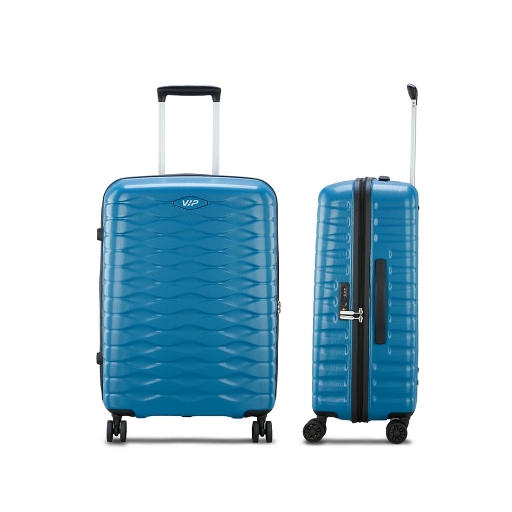 VIP Medium Trolley Bag, 68 Cms, Hardsided Polycarbonate Luggage, with 360° Spin 8 Wheels & TSA Lock on Check-in Suitcase | Red | Foxtrot-AVT