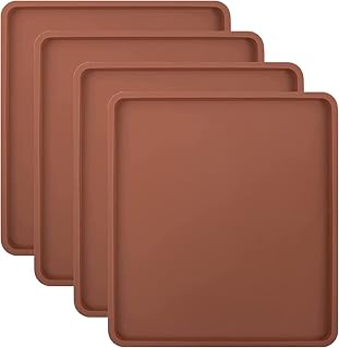 EUKKIC Deshidratadores de silicona, 4 unidades con borde, hojas de silicona compatibles, revestimiento de bandeja de silicona antiadherente, alta temperatura