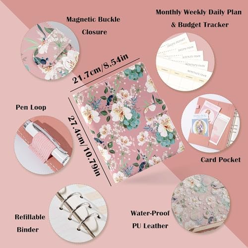 Undated 12 Monthly & Weekly & Daily Life Planner-Budget Binder Tracker Notebook-Personal Day Planner for Women-A4 Financial Planner-Thick Paper Large Planner-8.5 X 11in
