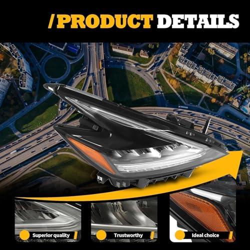 Jecoupoon Passenger Headlight Assembly w/DRL Compatible with Murano Platinum/S/SL/SV 2019 2020 2021 Projector Headlamp 26010-9UF0D NI2503270 Right by Jecoupoon - Image 3