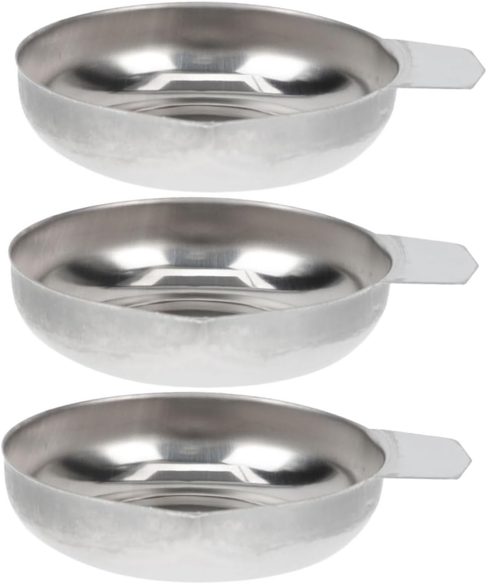 PRETYZOOM Metal Powder Pans Jewelry Scale Tray Stainless Steel Weighing Pan Scale Tray for Grams Weighing