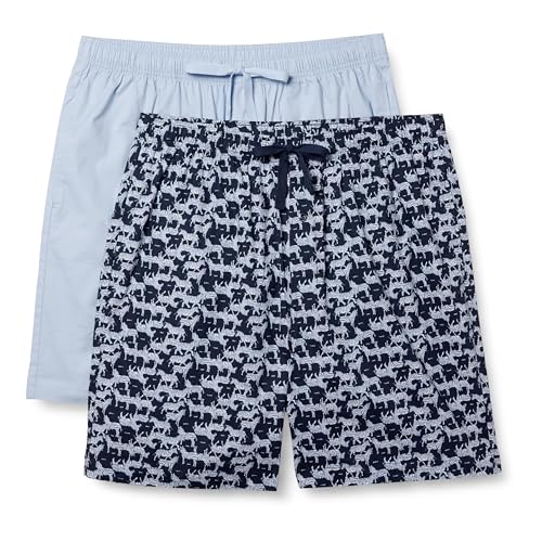 Image of Amazon Essentials Men's Lounge Sleepwear Pajama Bottom Shorts, Cotton Stretch Poplin