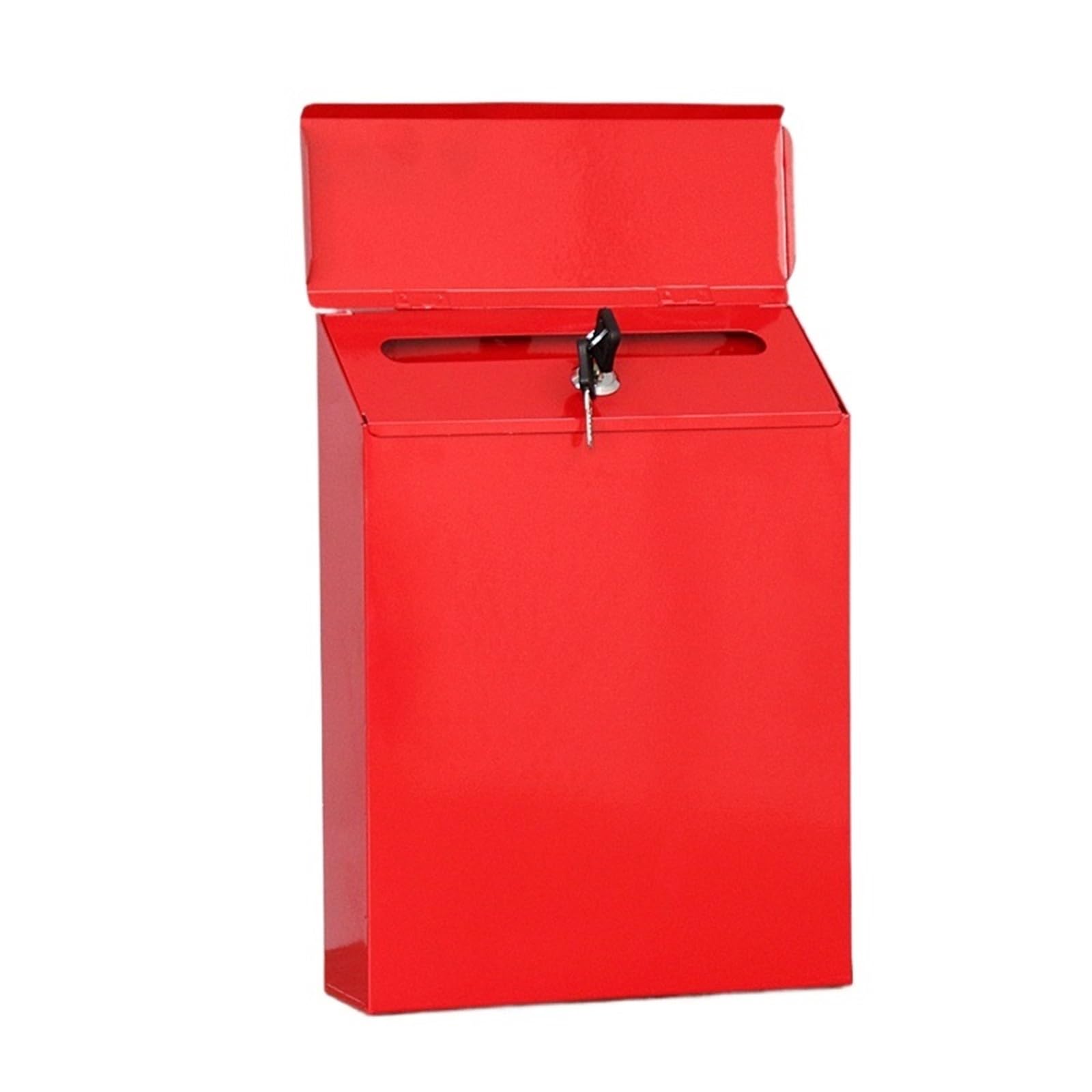 Mailbox Wall Mounted Mailbox Modern Drop Box Newspaper Holder Decorative Letter Outdoor Porch Home Office for Home(Red-lock)