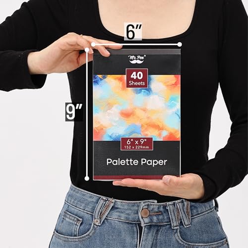 Image of Mr. Pen- Disposable Paint Palette Paper Paint Pad, 6 inch x 9 inch, 40 Sheets (Pack of 2)