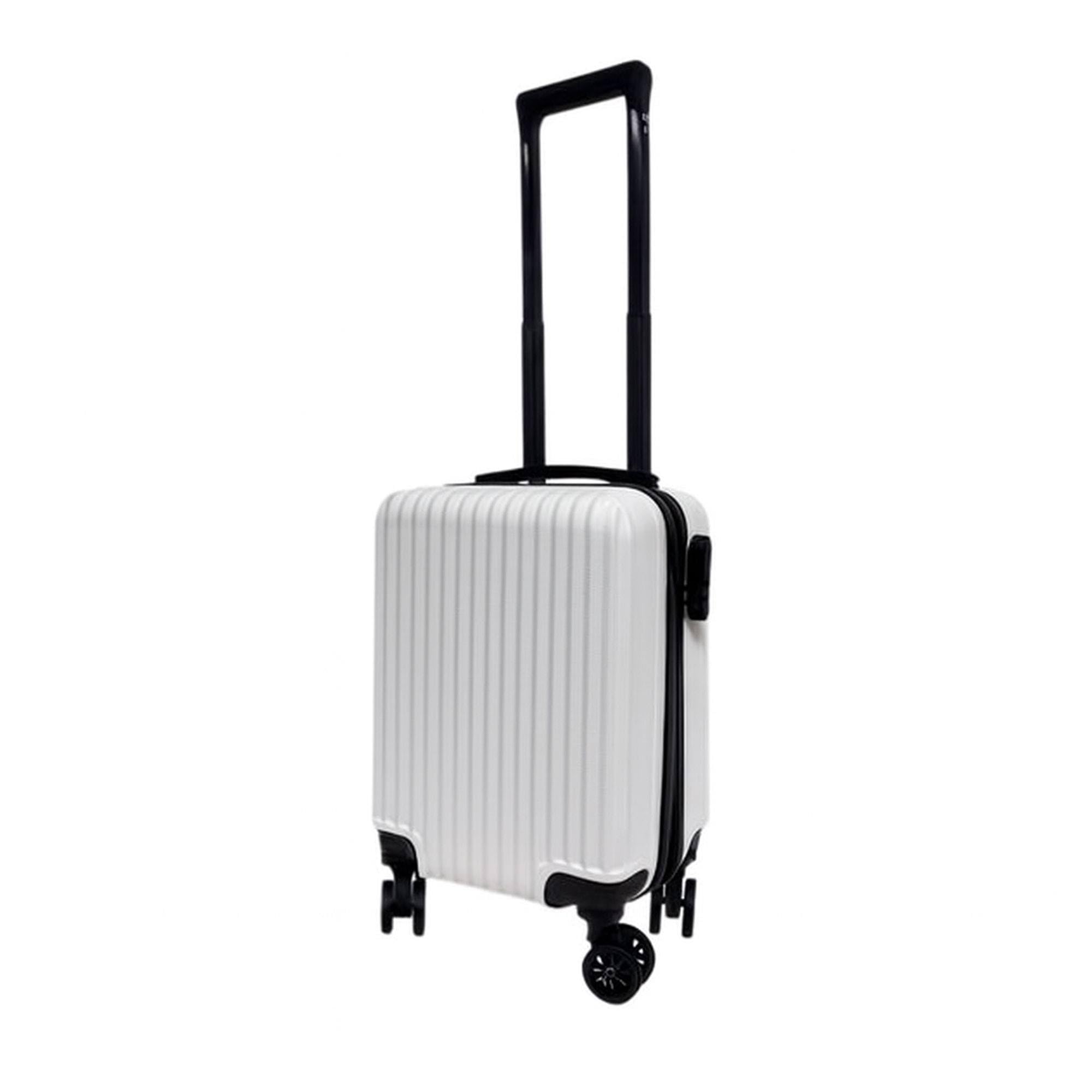 Valise de cabine blanche 45x30x21,5 cm en ABS avec 4 roues