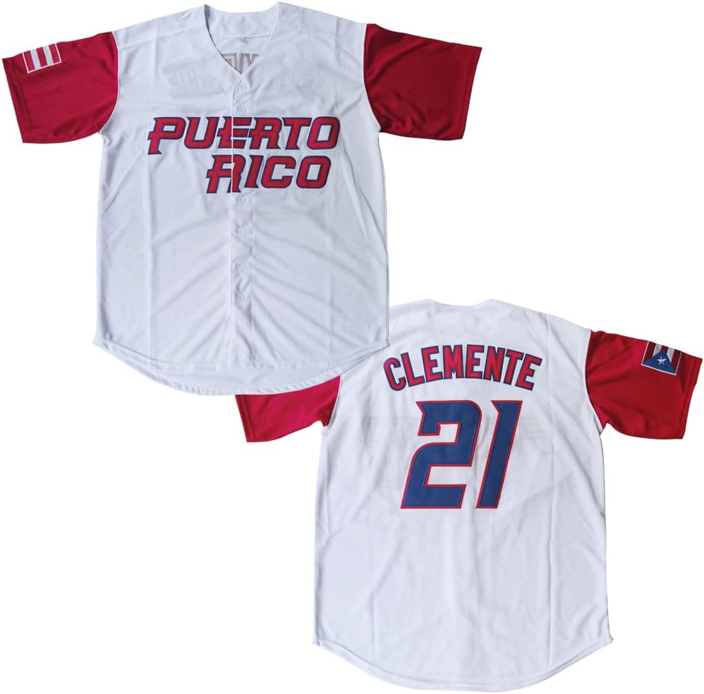 Kekambas #21 Roberto Clemente Puerto Rico World Game Classic Mens Baseball Jersey Stitched
