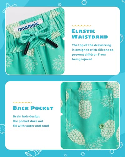 Image of maamgic Boys Swim Trunks with Compression Liner Toddler Stretch Swim Shorts