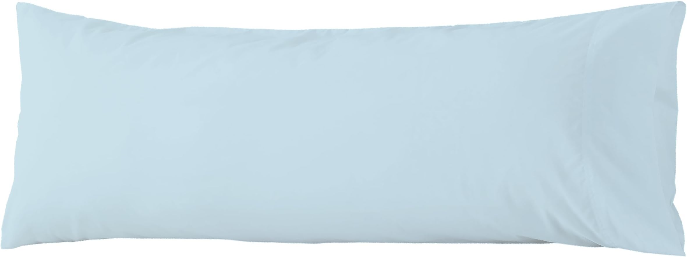 Body Pillow Cover Cotton Fabric, Long Pillowcase Breathable & Skin-Friendly, Envelope Closure - Light Blue (20x54 inch)