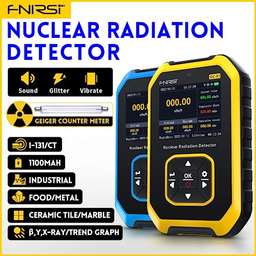 YuqiaoTime FNIRSI GC-01 Geiger counter Nuclear Radiation Detector Personal Dosimeter X-ray - ray Radioactivity Tester Marble Detector(Blue)