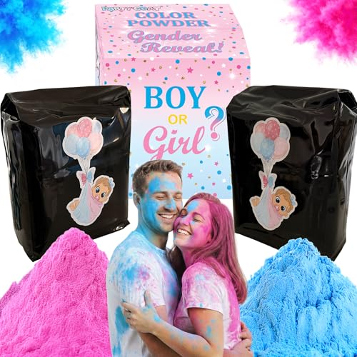 Gender Reveal Powder 6 lbs Blackout Bags Vibrant Pink & Blue Powder for Tire Burnout Color Exhaust Smoke & Shooting Targets. Baby Boy or Girl Party Kit 2 x 3LB + Gender Reveal Idea Guide