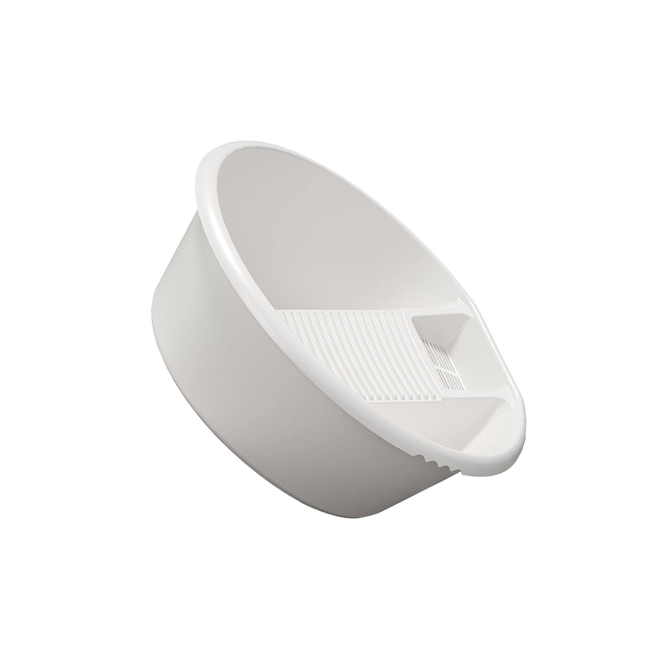 Puxzyax White Functional Washing Basin With Non-Slip Washboard For Safe And Secure Cleaning And Even For Students In Dormitories. Must Have Utility For All Needs, 18.50X18.89x7.48 Inch