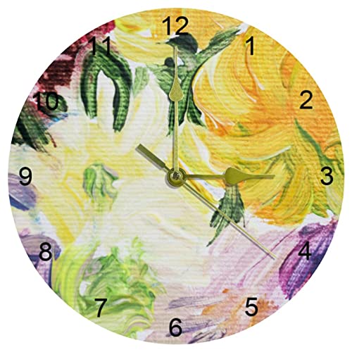 Horloge murale de qualité à quartz 25,4 cm au design floral - 2