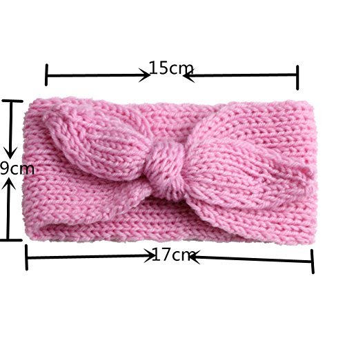 Qandsweet Baby Turban Head Wrap Headbands Girl Knitting Rabbit Ear Hairbands (Pack Of 6) #TOP1