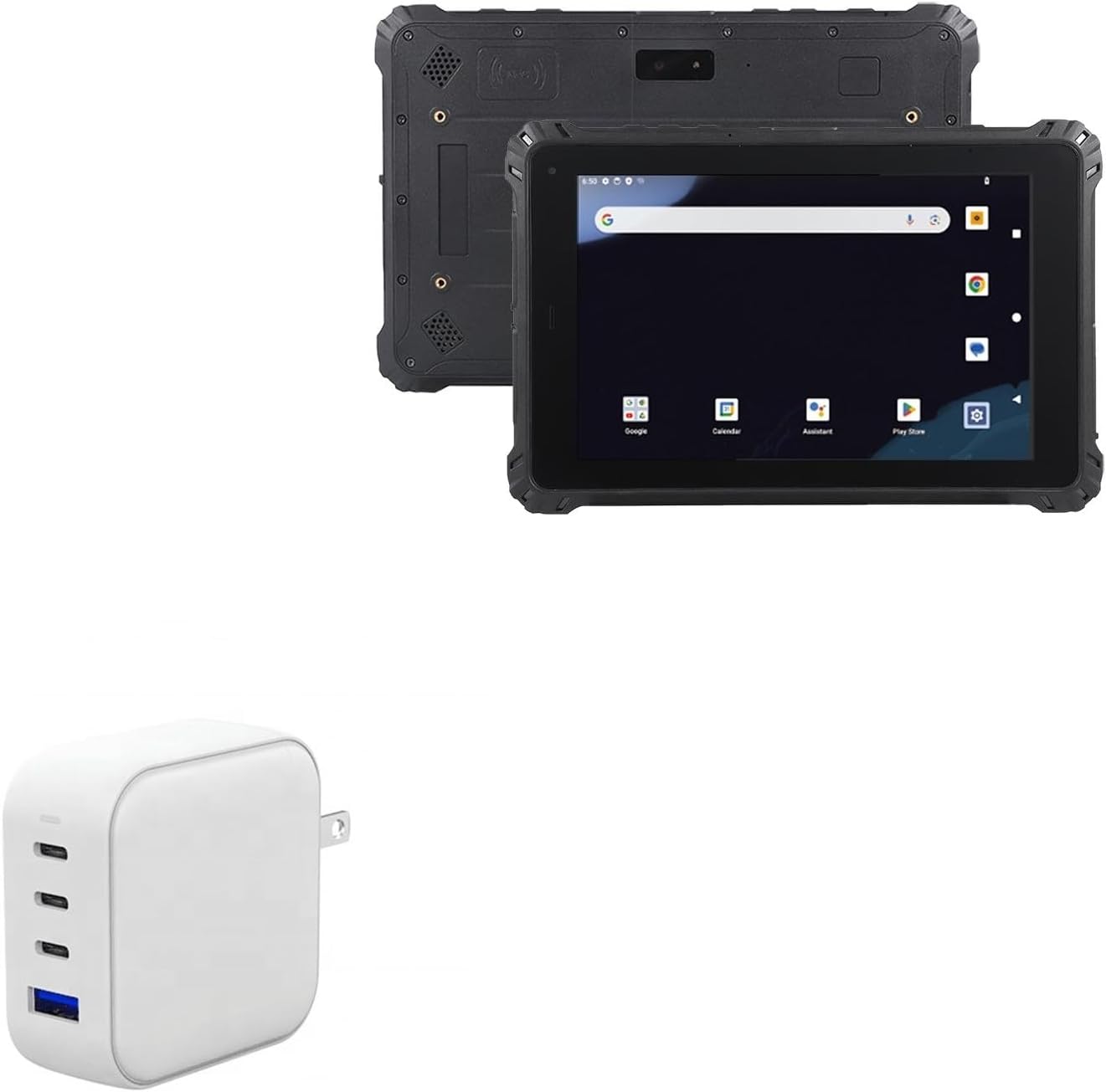 BoxWave Charger Compatible with Kcosit K08NF (8 in) - PD miniCube (100W), 100W 3 PD Port Wall Charger International - Winter White