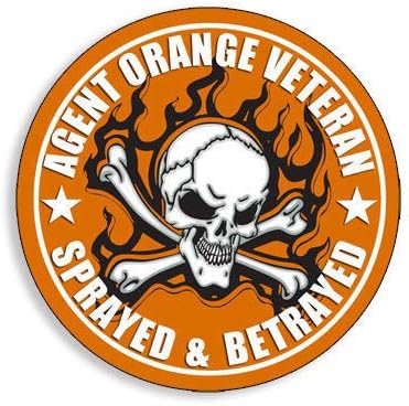4x4 inch Round Agent Orange Veteran Sprayed & Betrayed Sticker - Vietnam Veteran Vinyl Decal Sticker Car Waterproof Car Decal Bumper Sticker