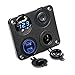 SODIAL 4 en 1 Panneau de Fonction de Chargeur USB Double voltmetre de LED Verte Fiche de Courant 12V？Commutateur de Marche/Arret