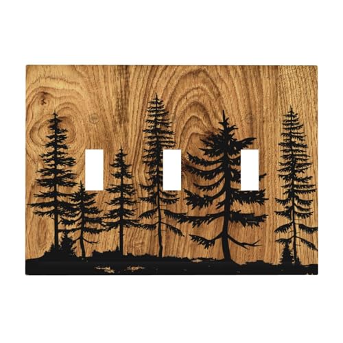 Plaque cache interrupteur bois pin marron pour cacher les défauts