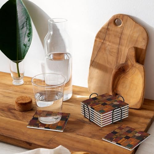 Dessous de verre en céramique premium avec support métallique raffiné