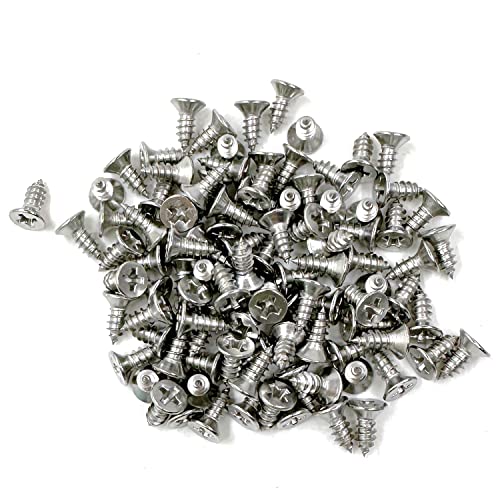 GerRiT M4x10mm �X�e�����X�t���b�g�w�b�h �t�B���b�v�X�؃l�W 18-8 (304) �X�e�����X�X�`�[�� �Z���t�^�b�s���O�˂� 100�� (M4x10mm)