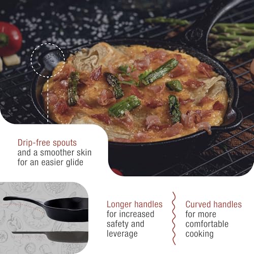 Image of Victoria Cast Iron Skillet, Pre-Seasoned Cast-Iron Frying Pan with Long Handle, Made in Colombia, 6.5 Inch (Pack of 6)
