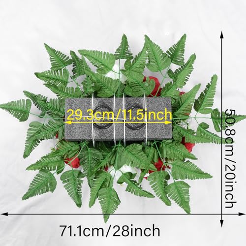 Artificial Headstone Flower Saddles for Graves, Cemetery Memorial Flowers for Outdoor Tombstone Decorations, Artificial Lily Rose Saddle Flowers image 6