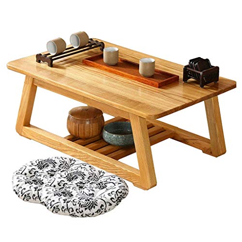 Table basse robuste hauteur 30 cm avec étagère rangement salon - 2