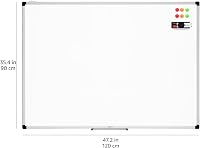 AmazonBasics Mágneses Whiteboard Alumínium Kerettel és Tollcsipesszel - 120 x 90 cm 5