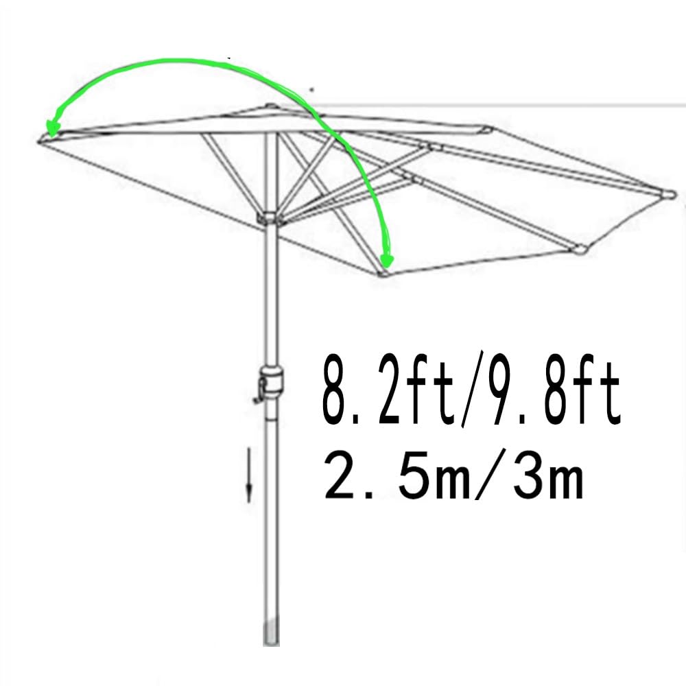 2.5m, 3m Auvent De Remplacement Pour Parasol Demi-cercle Auvent De Rechange, Toile De Remplacement Pour Parasol De Jardin Parasol Marché