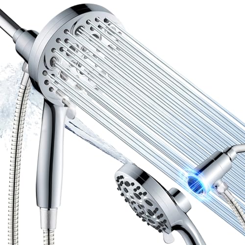 SISIZH Shower Head with Handheld, Detachable Magnetic Handheld Shower Head with Chlorine Filter - 10 High Pressure Spray Modes, 71" Extra Long Hose, Easy Tool-Free Installation (All Chrome)