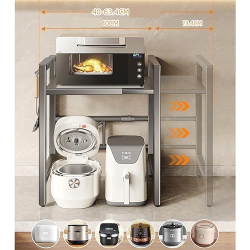 Support de four à micro-ondes rétractable avec étagère de rangement cuisine