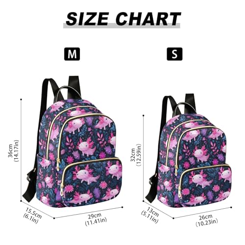 Image of ALAZA Cute Axolotl Animal Women Backpack Purse Ladies Fashion Shoulder Bag Daypack Travel Bag 10L