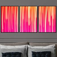 3 Piece Framed Canvas Wall Art Abstract Geometric Lights Mixed Media Modern Canvas Prints Home Artwork Decoration for Living Room,Bedroom - 16