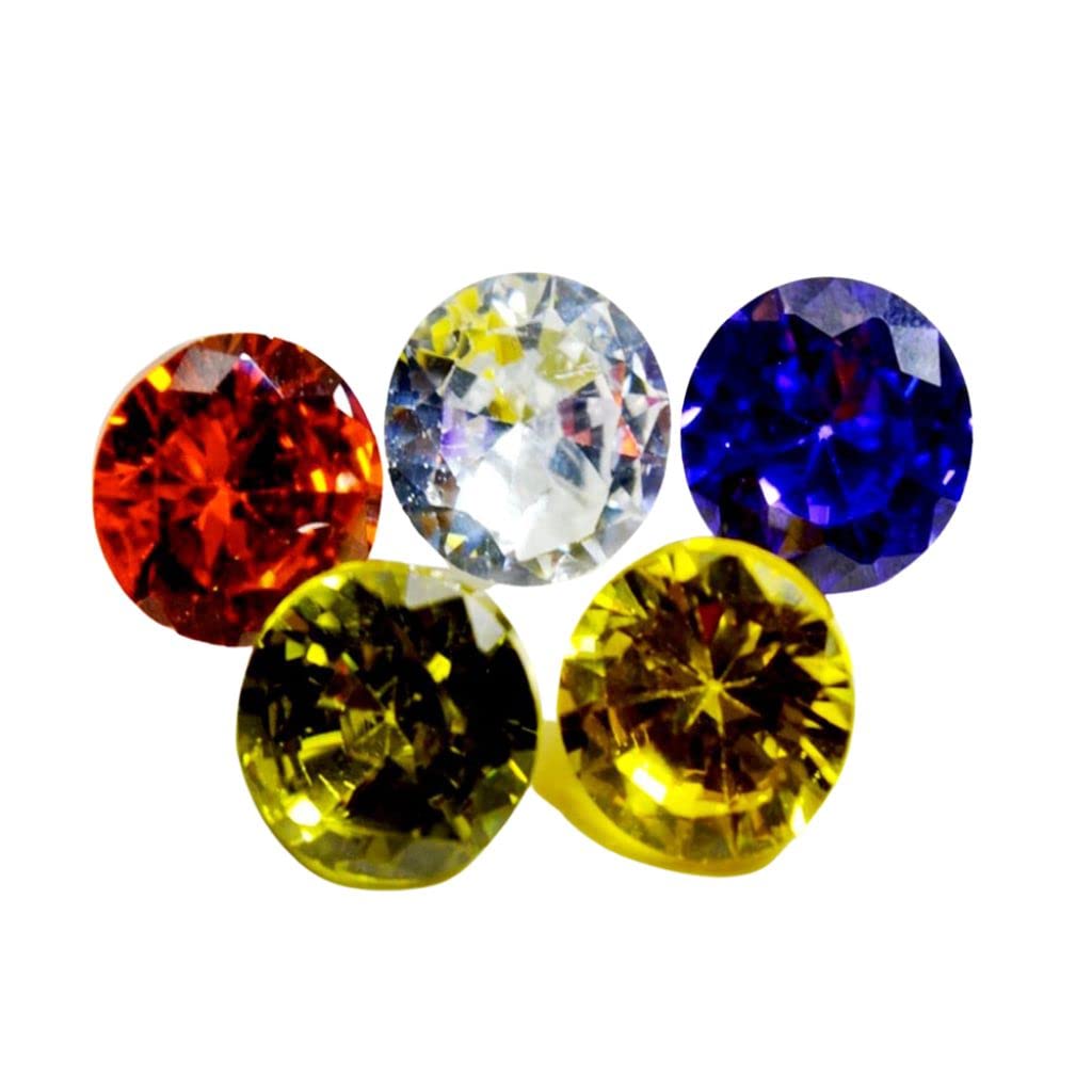 Created Multi Color Cubic Zircon at Wholesale Rate (Rs 7.5/Carat) Fine Quality Round Shape जरकन Loose Gemstone for Reselling Astrologers Jewellers Crystal Healing Astrological