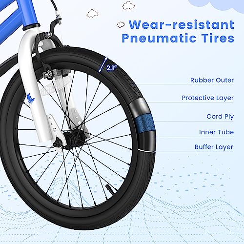 Image of BABY JOY Kids Bike, 12 14 16 18 Inch Boys Girls Bike for 3-8 Years w /Training Wheels, 20 Inch Children Bicycle for 8+ Teens w /Kickstand, Handbrake, Coaster Brake & Removable Basket, Sporty Bicycle