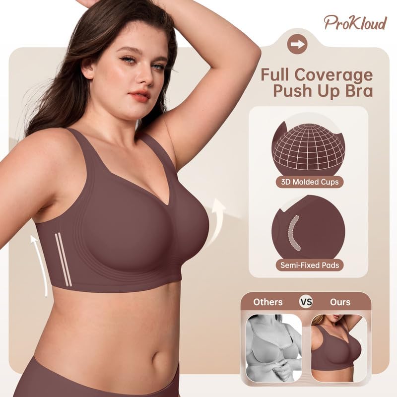 Image of ProKloud Jelly Bras for Women No Underwire Wireless Bra with Support and Lift Full Coverage Plus Size Comfy Seamless Bra
