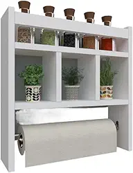 Porta Tempero de Parede em MDF - Organizador de Cozinha Prático e Decorativo Branco