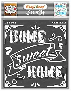 Home Quotes Stencils for Painting - Home Sweet Home1 - Size: 12X12 Inches - Word Stencils for Painting - Quotes Wall Stencils - Quotes Stencils for Painting on Canvas