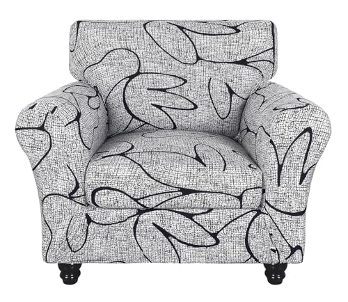 Searchi Stretch Sofa Cover Printed Couch Covers, Floral Pattern 2 Piece Armchair Slipcover cover