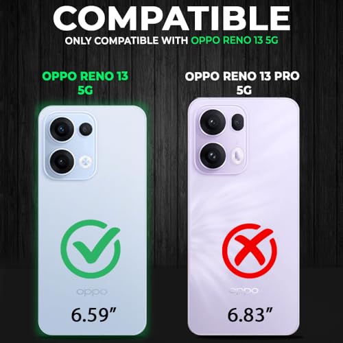 Image of AESTMO Oppo Reno 13 5G Back Case Cover | Tough Armor Bumper | Ring Holder & Kickstand in-Built | 360 Degree Protection Cover for Oppo Reno 13 5G (Black)