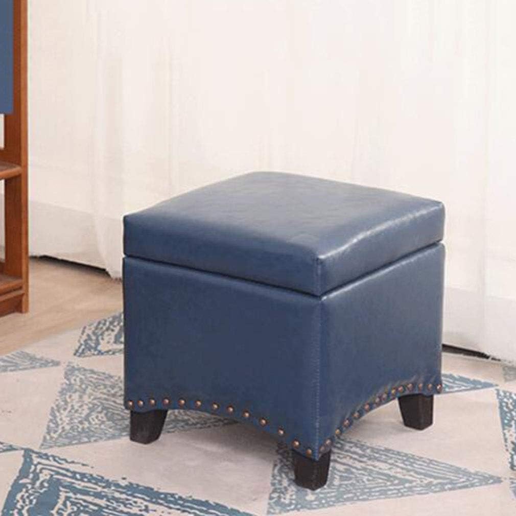 Ottomans Foot Stool Square Square Storage Osman Skórzana podnóżka z pokrywką z drewnianymi nogami Mała podnóżek Walczka salon puffe podnóżek mały podnóż
