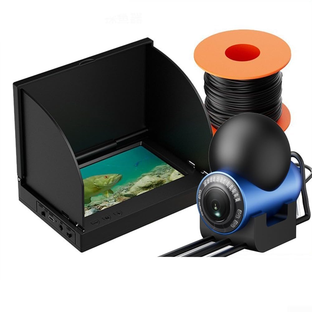 Fish Finder con display HD da 4,3 pollici, grandangolo di 220 gradi, impermeabile IP68, fotocamera e 12 LED IR per acqua fangosa e uso notturno