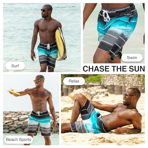 Image of Kanu Surf Men's Big Viper Extended Size Stripe Swim Trunk