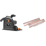 WEN 7.25-Inch Track Saw (CT1274) and 110-Inch Track Saw Track Guide Rail Bundle