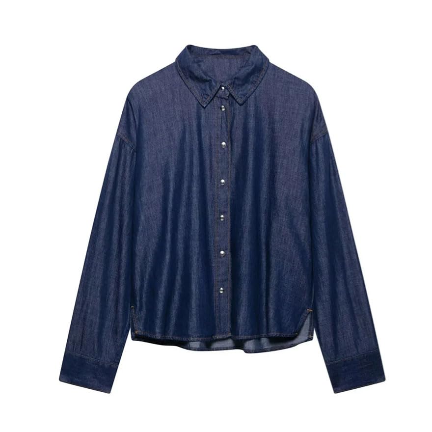 Ensemble de jeans amples en denim robuste à col revers chic