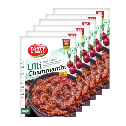 Image of Tasty Nibbles Ready to Eat Ulli Chammanthi 100g | Open Heat & Eat | Vegetarian | No Added Preservatives | Japanese Retort Technology [Pack of 6]