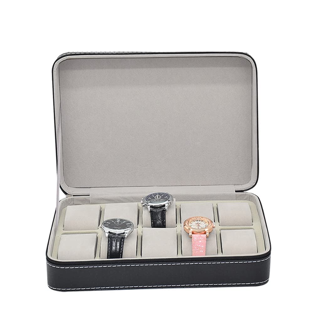 Caja organizadora de Reloj portátil, Caja de Reloj de Cuero PU, Caja de Reloj con Cremallera, Estuche de exposición de Pulsera Multifuncional