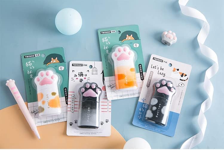 Miniatura 6 de 4 cintas estéticas blancas en forma de pata de gato Kawaii cintas correctoras Cutecore papelería escolar suministros de oficina